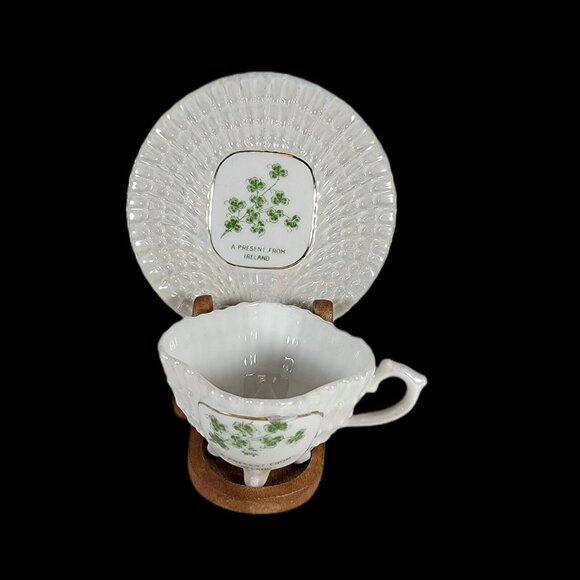 Victorian China Czechoslovakia Flat Cup & Saucer Set - Picture 2 of 6